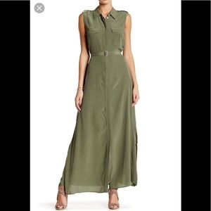 Equipment silk maxi shirt dress - BLACK